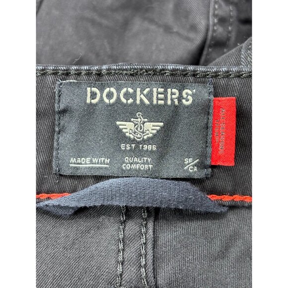 Dockers Mens Black Straight-Fit Pants W36 L29 Cotton Blend - Picture 3 of 15